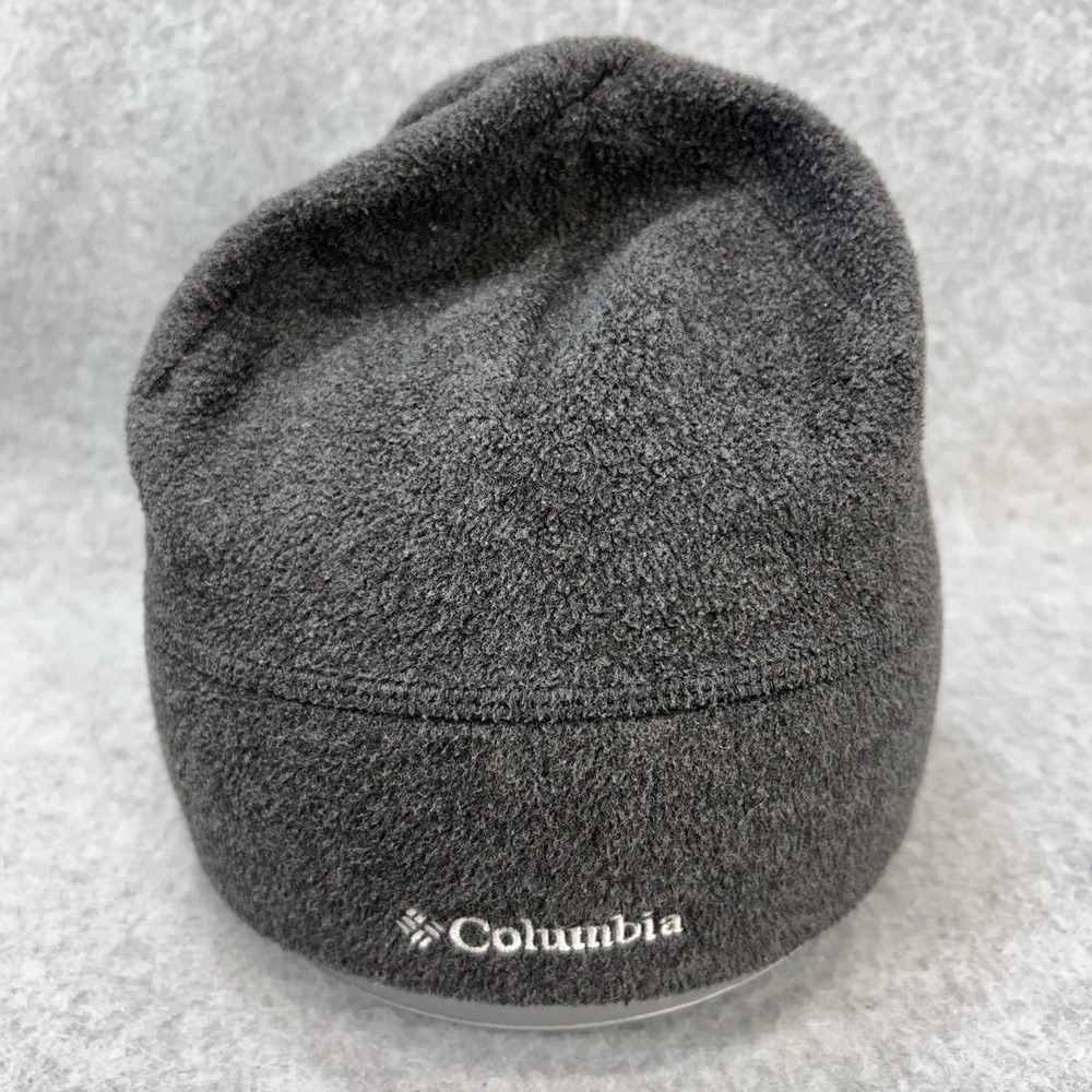 Columbia Fleece Beanie Hat Gray L/XL Winter Skull Cap Outdoor Warm